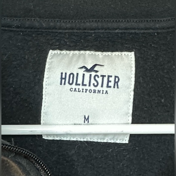 Hollister black 1/4 zip long sleeve cropped pullover sweatshirt women’s small - Picture 4 of 5